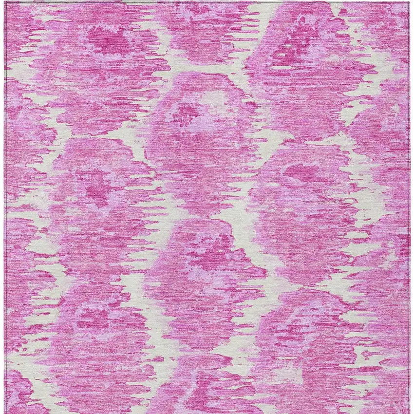 Pink Blush And Mauve Abstract Washable Indoor Outdoor Area Rug Photo 4