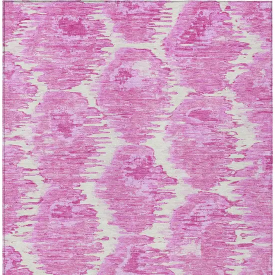 Pink Blush And Mauve Abstract Washable Indoor Outdoor Area Rug Photo 4