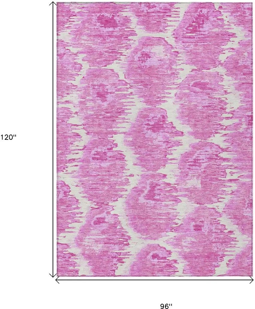 Pink Blush And Mauve Abstract Washable Indoor Outdoor Area Rug Photo 3