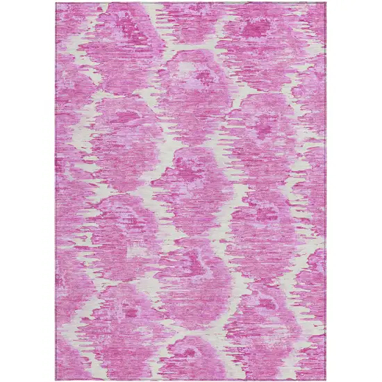 Pink Blush And Mauve Abstract Washable Indoor Outdoor Area Rug Photo 7