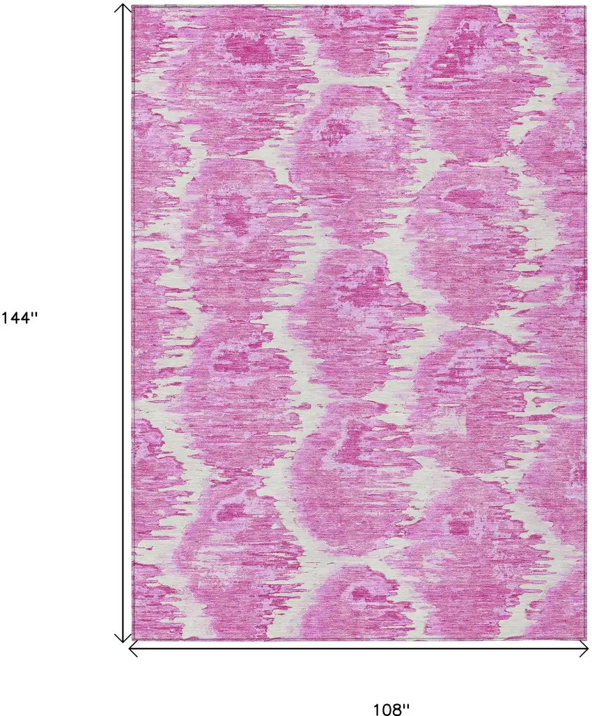 Pink Blush And Mauve Abstract Washable Indoor Outdoor Area Rug Photo 3