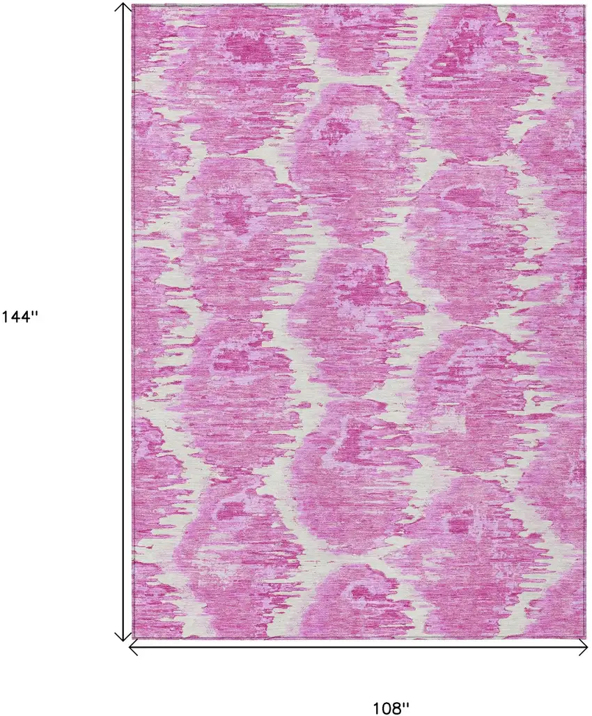 Pink Blush And Mauve Abstract Washable Indoor Outdoor Area Rug Photo 3