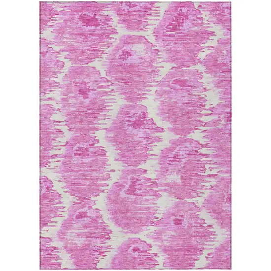Pink Blush And Mauve Abstract Washable Indoor Outdoor Area Rug Photo 2
