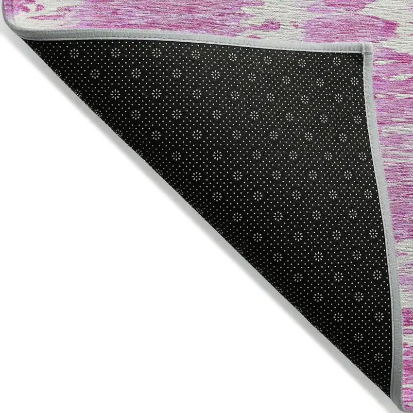 Pink Blush And Mauve Abstract Washable Indoor Outdoor Area Rug Photo 2