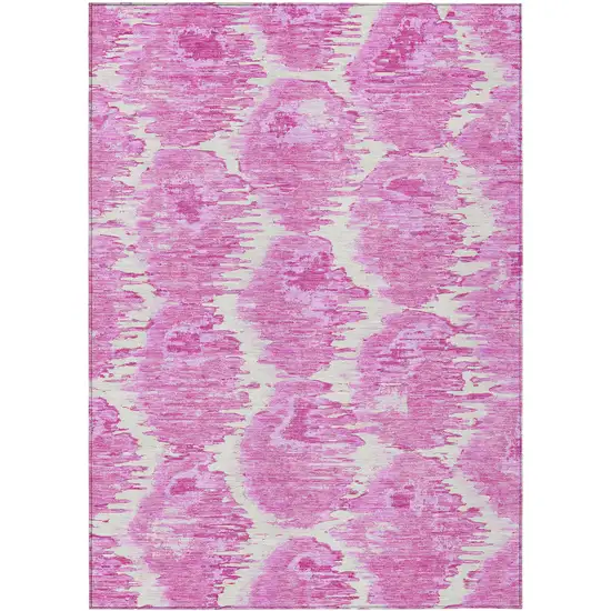 Pink Blush And Mauve Abstract Washable Indoor Outdoor Area Rug Photo 1