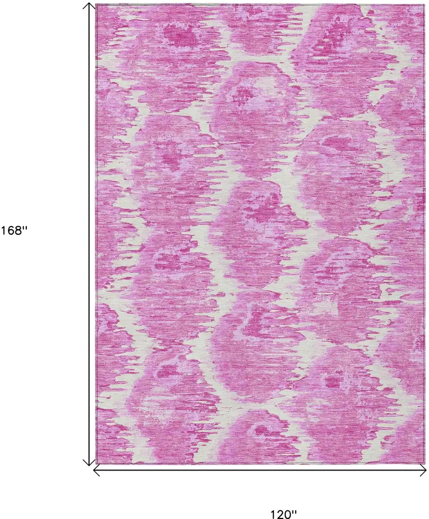Pink Blush And Mauve Abstract Washable Indoor Outdoor Area Rug Photo 3