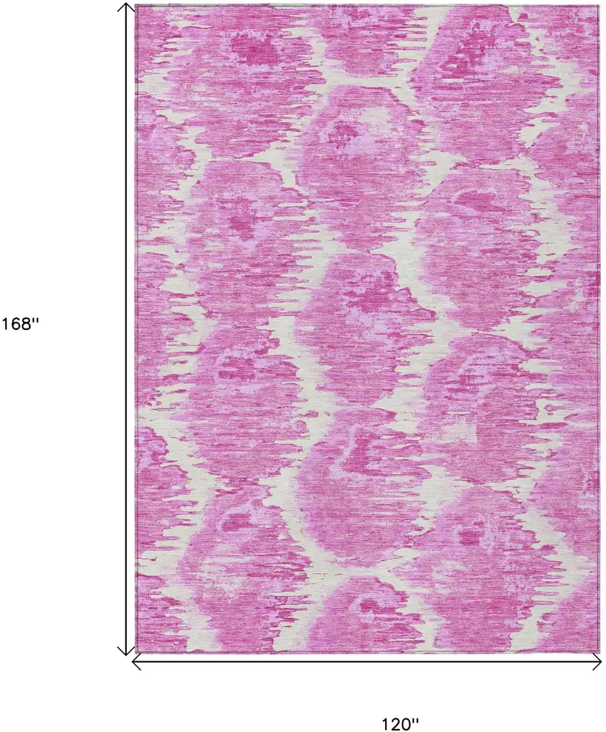 Pink Blush And Mauve Abstract Washable Indoor Outdoor Area Rug Photo 3