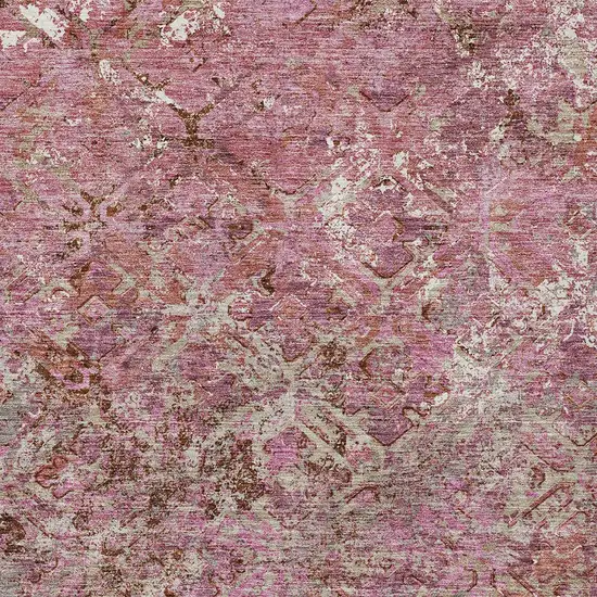 Pink Blush And Mauve Geometric Washable Indoor Outdoor Area Rug Photo 5