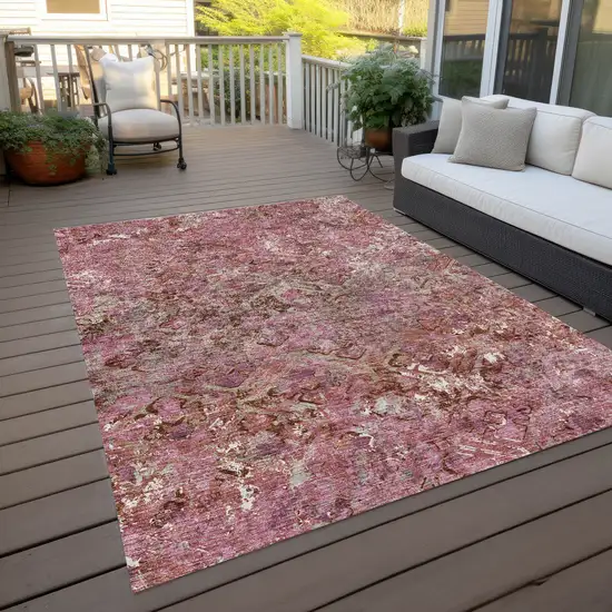Pink Blush And Mauve Geometric Washable Indoor Outdoor Area Rug Photo 8