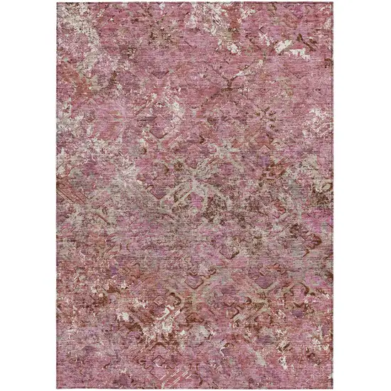 Pink Blush And Mauve Geometric Washable Indoor Outdoor Area Rug Photo 4