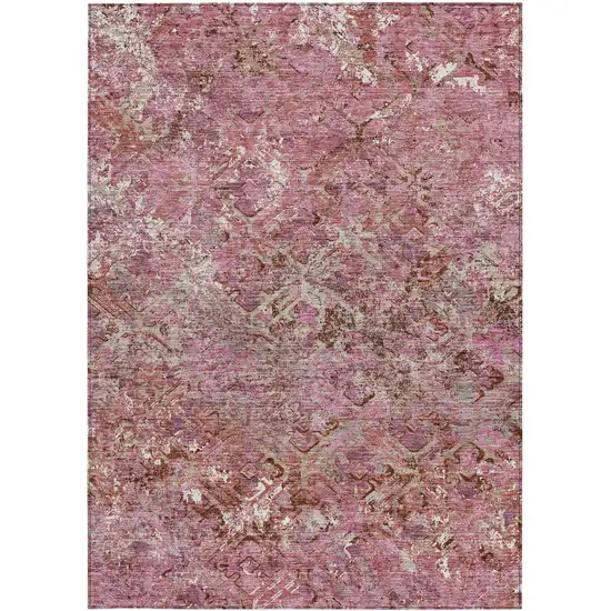 Pink Blush And Mauve Geometric Washable Indoor Outdoor Area Rug Photo 4