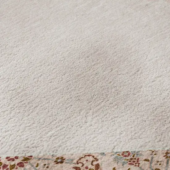 Pink Burgundy And Gray Oriental Washable Area Rug With UV Protection Photo 8