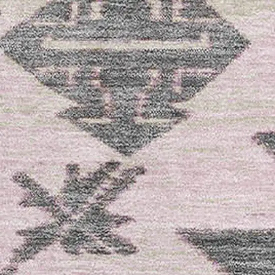 Pink Charcoal And Gray Tribal Washable Area Rug With UV Protection Photo 3