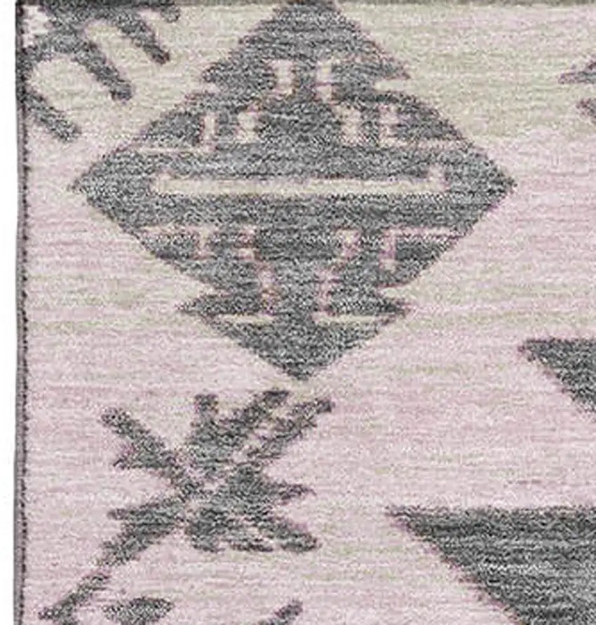 Pink Charcoal And Gray Tribal Washable Area Rug With UV Protection Photo 4