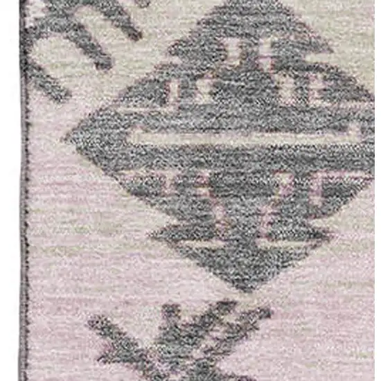 Pink Charcoal And Gray Tribal Washable Area Rug With UV Protection Photo 3