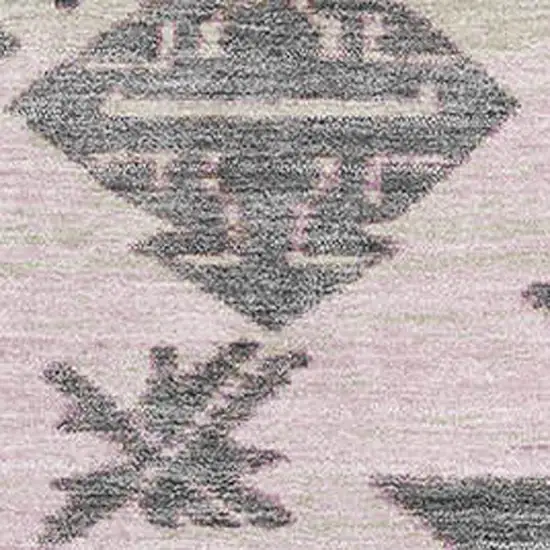 Pink Charcoal And Gray Tribal Washable Area Rug With UV Protection Photo 3