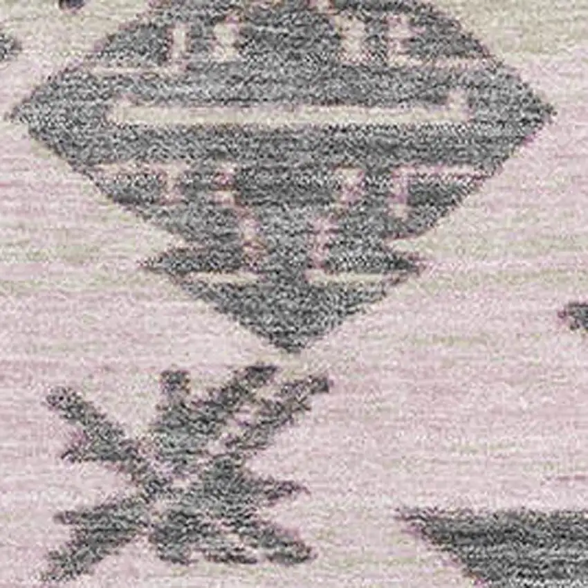 Pink Charcoal And Gray Tribal Washable Area Rug With UV Protection Photo 3