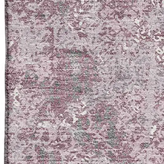 Pink Charcoal And Ivory Abstract Washable Area Rug With UV Protection Photo 2