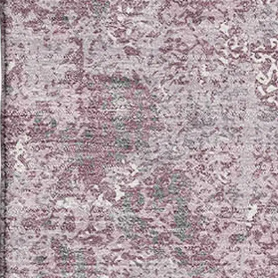 Pink Charcoal And Ivory Abstract Washable Area Rug With UV Protection Photo 2