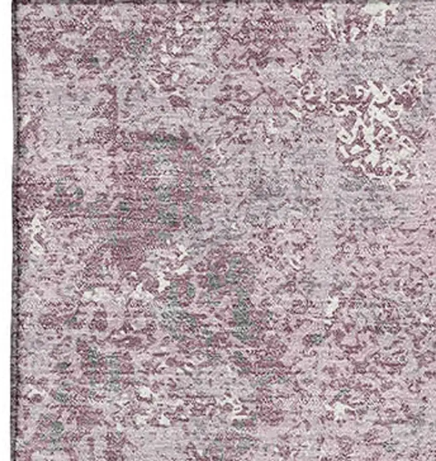Pink Charcoal And Ivory Abstract Washable Area Rug With UV Protection Photo 3