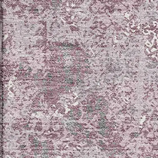 Pink Charcoal And Ivory Abstract Washable Area Rug With UV Protection Photo 2