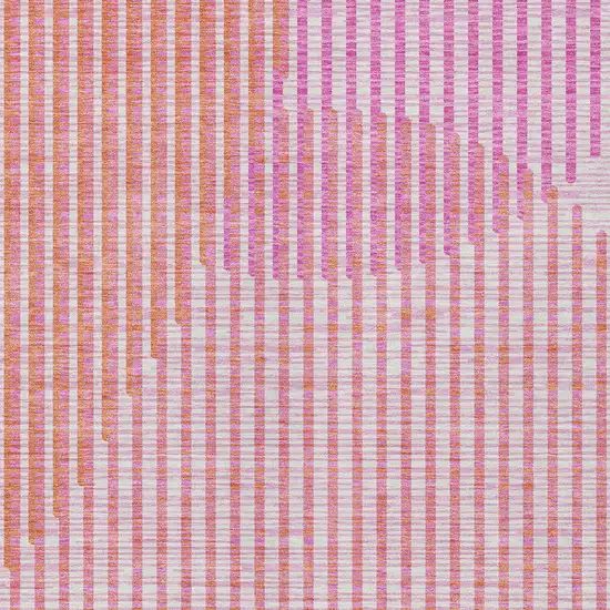 Pink Copper And Ivory Geometric Washable Indoor Outdoor Area Rug Photo 6