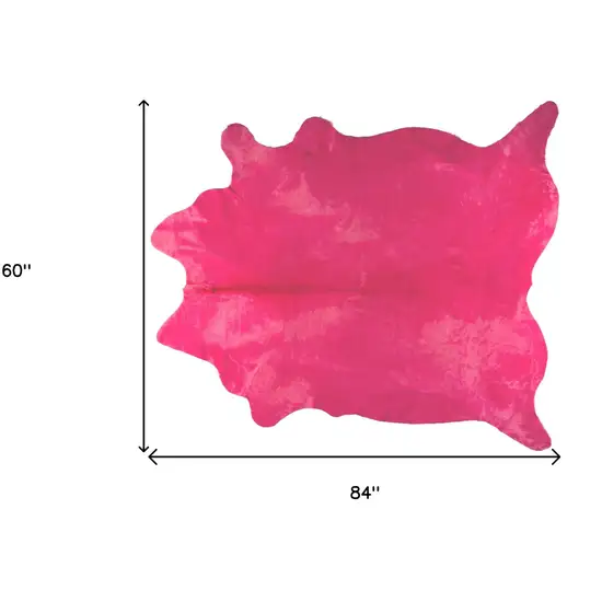 Pink Cowhide Hand Knotted Area Rug Photo 5