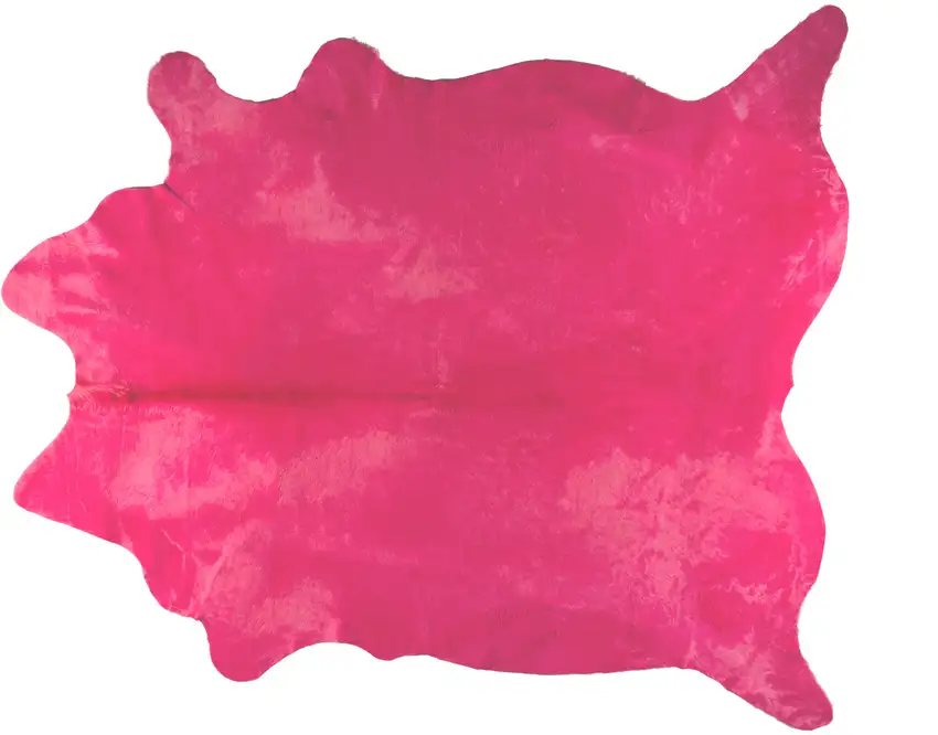 Pink Cowhide Hand Knotted Area Rug Photo 1