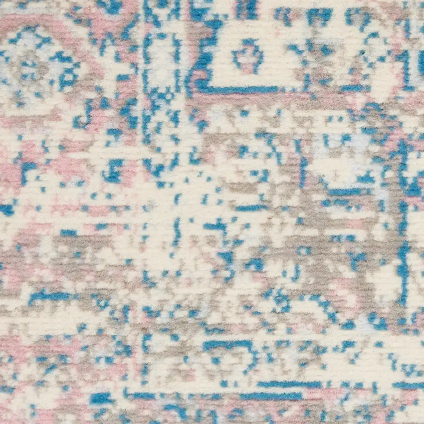Pink Damask Power Loom Area Rug Photo 3