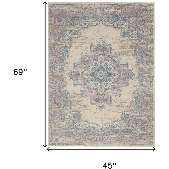 Pink Damask Power Loom Area Rug Photo 3