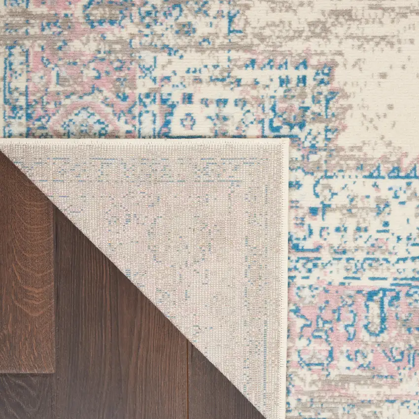 Pink Damask Power Loom Area Rug Photo 9