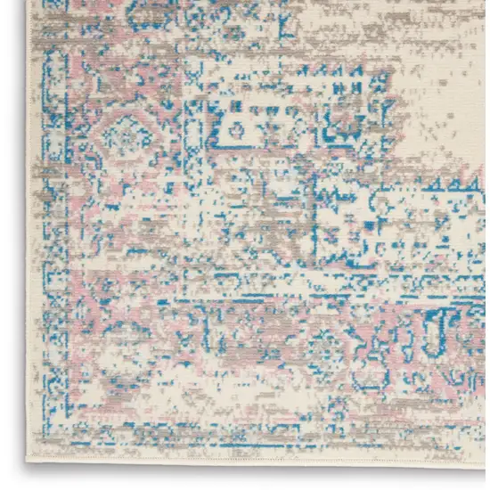 Pink Damask Power Loom Area Rug Photo 9