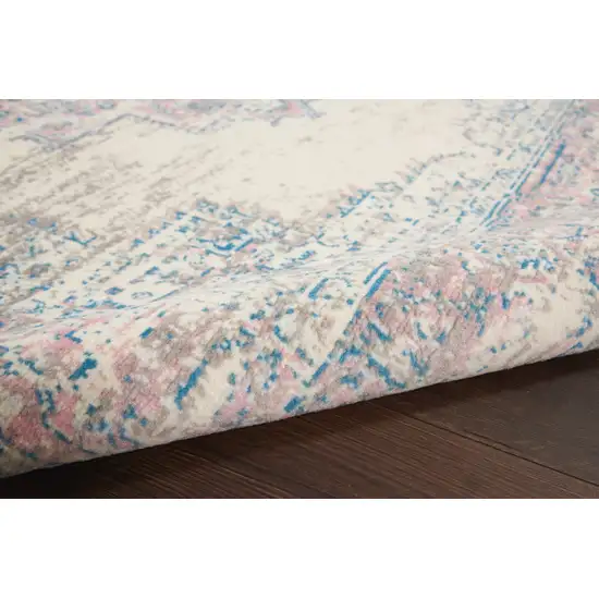 Pink Damask Power Loom Area Rug Photo 8