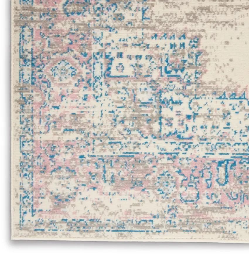 Pink Damask Power Loom Area Rug Photo 9