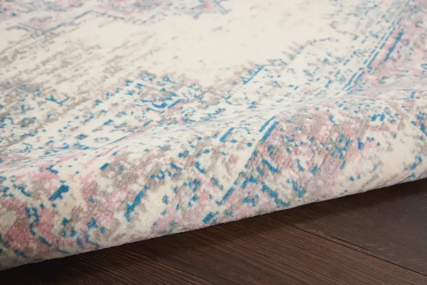 Pink Damask Power Loom Area Rug Photo 7
