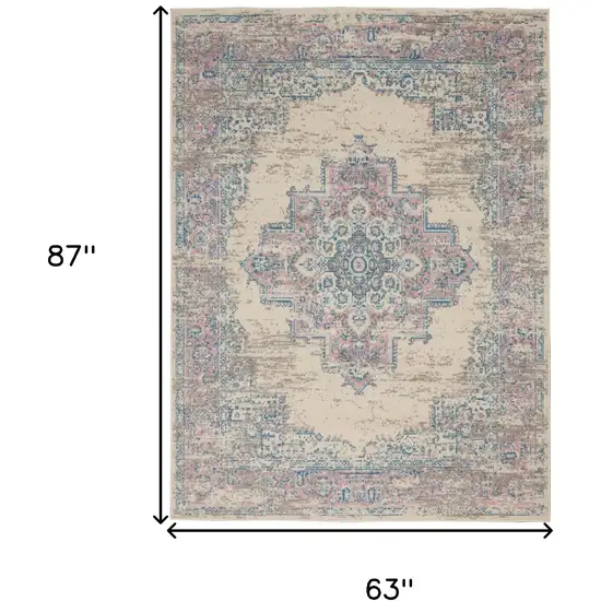 Pink Damask Power Loom Area Rug Photo 3