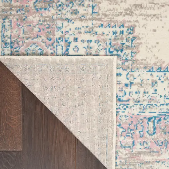 Pink Damask Power Loom Area Rug Photo 9