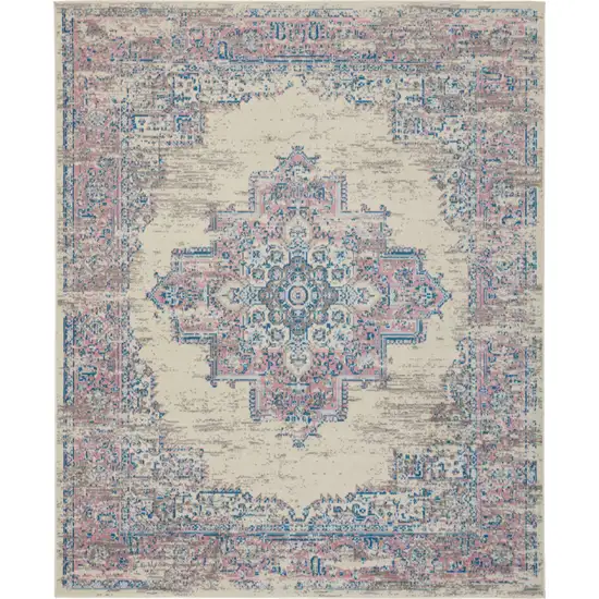 Pink Damask Power Loom Area Rug Photo 7