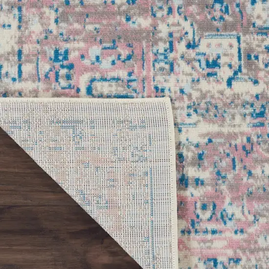 Pink Damask Power Loom Area Rug Photo 8