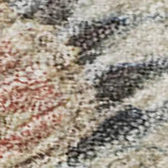 Pink Denim Blue And Silver Floral Washable Area Rug With UV Protection Photo 2