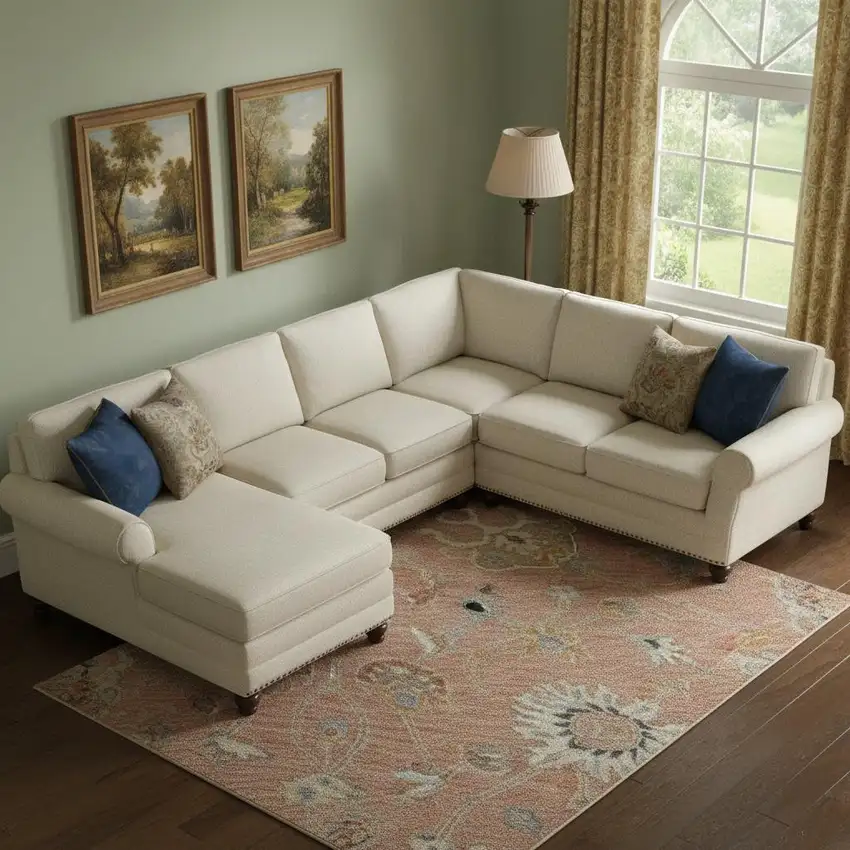 Pink Denim Blue And Silver Floral Washable Area Rug With UV Protection Photo 1