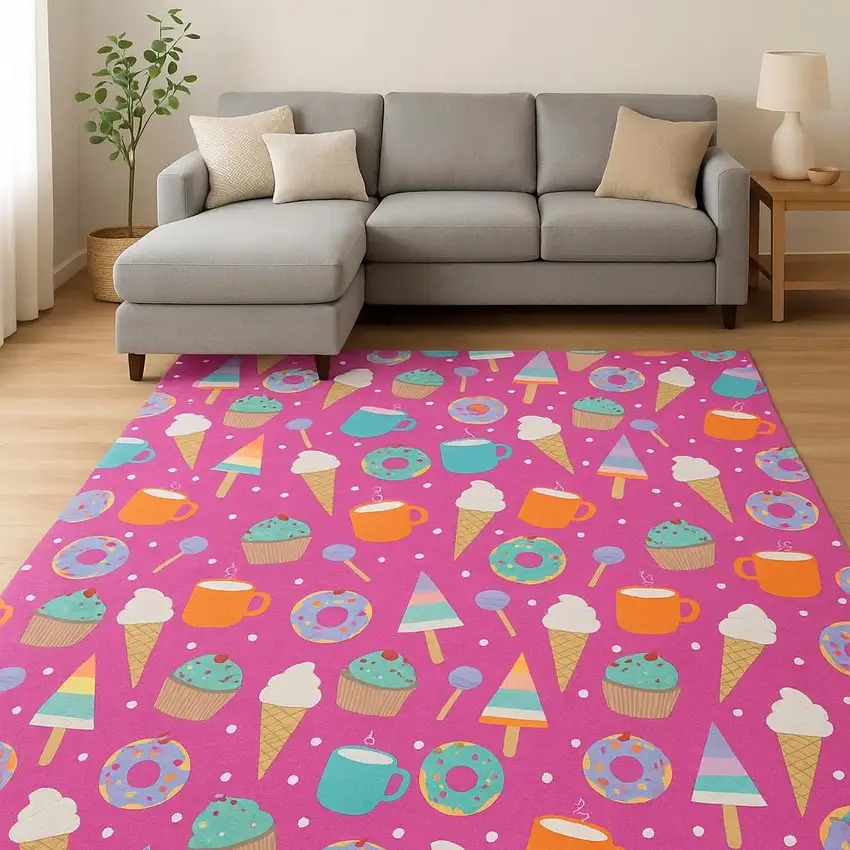 Pink Flatweave Area Rug Photo 1