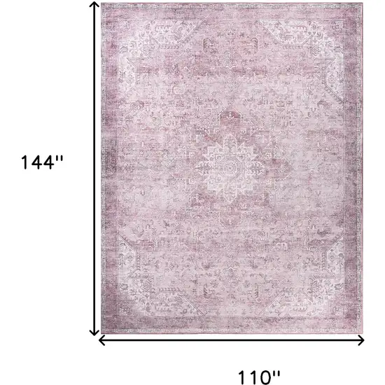 Pink Floral Distressed Area Rug Photo 3