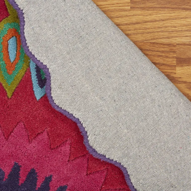 Pink Floral Edged Area Rug Photo 5