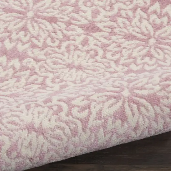 Pink Floral Power Loom Area Rug Photo 9