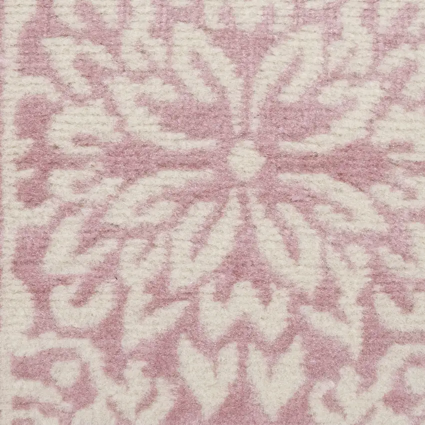 Pink Floral Power Loom Area Rug Photo 7