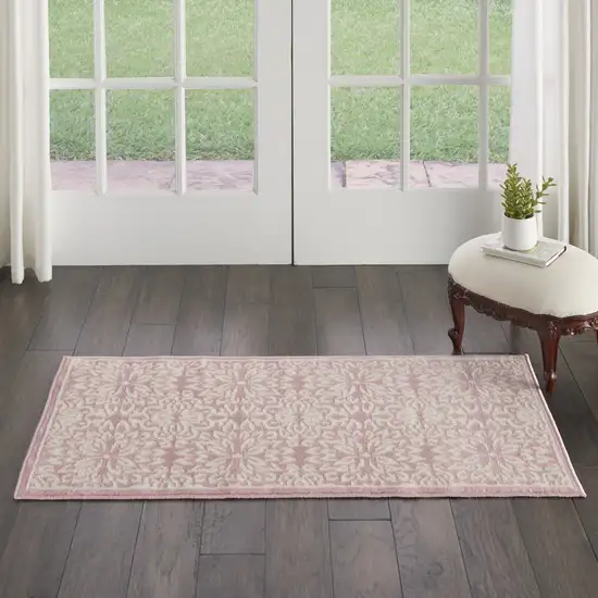 Pink Floral Power Loom Area Rug Photo 5