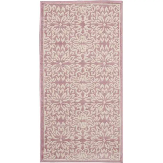 Pink Floral Power Loom Area Rug Photo 9