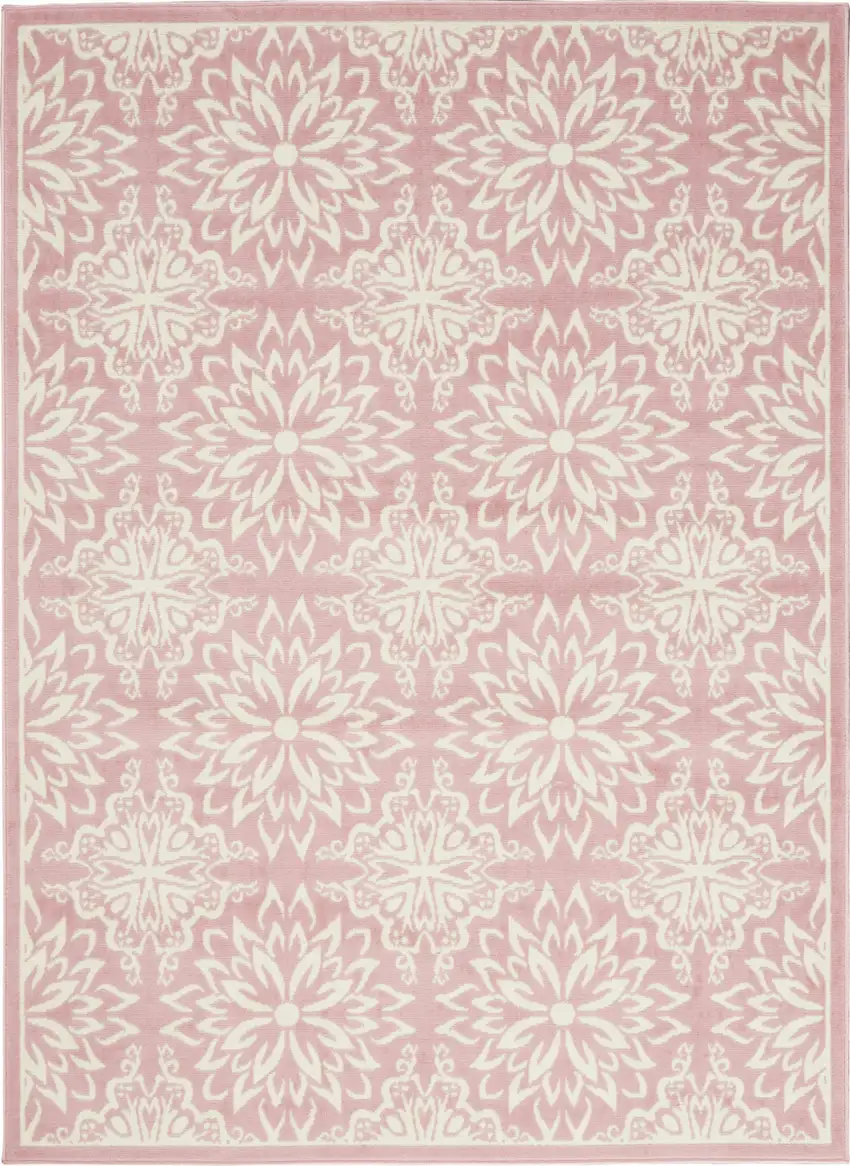 Pink Floral Power Loom Area Rug Photo 5
