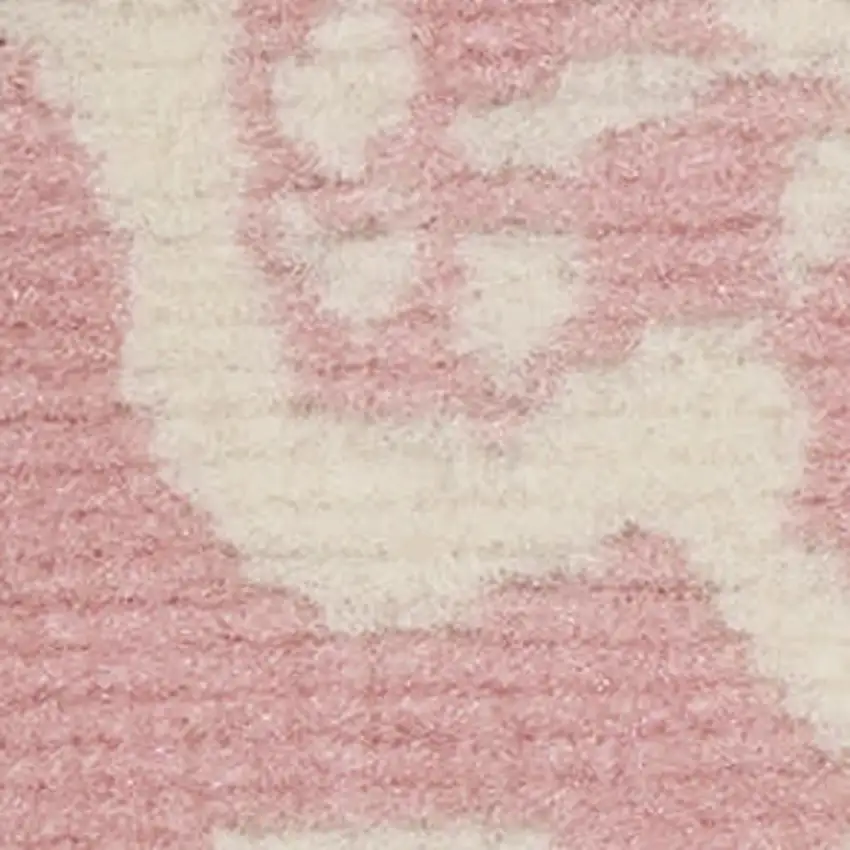 Pink Floral Power Loom Area Rug Photo 3